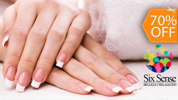 [Imagen:¡Paga $12.50 en lugar de $42 por Set de Uñas Acrílicas OPI + Exfoliación + Mascarilla de Menta en Manos + Brillo Permanente + Pedicure Spa + Parafina en Pies en Six Sense!]