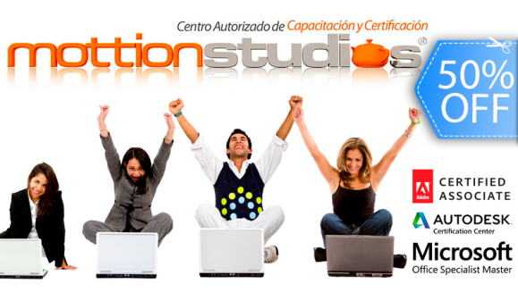[Imagen:¡Paga Q949 en lugar de Q1,899 por Certificación Internacional Adobe Associate, Microsoft Office Specialist, Autodesk User o Microsoft MTA + 6 Meses de 3 Cursos en Línea a Elección con Mottion Studios!]
