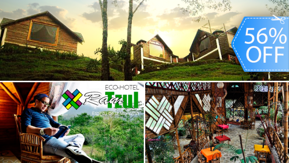 [Imagen:¡Paga Q199 en lugar de Q450 por Hospedaje en Cabaña para 2 + Uso de Instalaciones en Reserva Natural con Laguna y Bosques en Eco- Hotel Ram Tzul!]