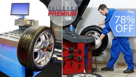 [Imagen:¡Paga Q99 en vez de Q450 por Alineación 4D y Balanceo para 4 Llantas + Revisión General del Vehículo en Talleres Premium!]