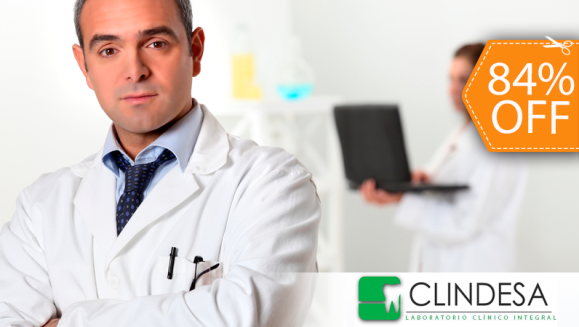 [Imagen:¡Paga $15 en vez de $95 por Exámenes de Laboratorio a Elección entre Paquete A: Helicobacter Pylori, Hematocrito y Hemoglobina, Glucosa, Ácido úrico, Creatinina y Más o Paquete B: Recuento de Plaquetas, General de Orina y Heces y Más en Clindesa!]