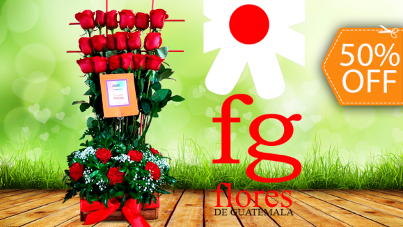 [Imagen:¡Paga $25.00 en lugar de $50.00 por Hermoso Arreglo de Rosas Naturales con Colores a Elección de Flores de Guatemala! ¡Solo 103 Cupones Disponibles!]