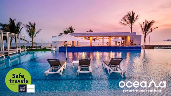 [Imagen:¡Oceana Resort 1 Noche TODO INCLUIDO (Domingo a Jueves)! ¡Paga $251.45 en Lugar de $382.39 por Estadía Familiar para 2 Adultos y 2 Niños (De 0 a 5 años) en Habitación Superior + Impuestos Incluidos!]