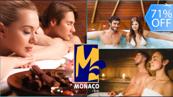 [Imagen:¡Paga Q99 en lugar de Q345 por Día de Spa que Incluye: Uso de Piscina + Jacuzzi + Sauna o Temazcal + Masaje Relajante o de Piedras Calientes + Bebida a Elección en Hotel Mónaco Spa!]