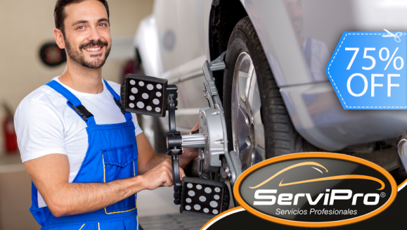 [Imagen:¡Paga Q99 en lugar de Q400 por Alineación y Balanceo de 4 Llantas en Servipro!]