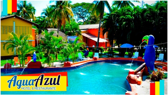 [Imagen:¡Paga Q295 en vez de Q590 por Estadía para 2 Adultos y 2 Niños en Habitación Doble en Agua Azul Hotel y Restaurante en el Puerto de San José!]