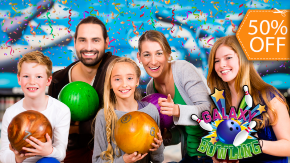 [Imagen:¡Paga $75 en lugar de $150 por Paquete de Cumpleaños para 15 Personas que Incluye: 1 Hora de Juego + 3 Pistas de Boliche + Alquiler de Zapatos + 15 Combos de Pizza y Soda + Decoración del Evento y Más en Galaxy Bowling! ¡Solo 75 Cupones Disponibles!]