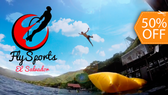 [Imagen:¡Empápate de Adrenalina! ¡Paga $10 en lugar de $20 por 6 Saltos en Blob Jumper en el Lago de Coatepeque con FlySports El Salvador!]