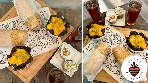 [Imagen:¡Una Explosión de Sabor Vegano! ¡Paga $11 en Lugar de $22 por 2 Burritos Veganos + 2 Órdenes de Nachos con Queso + 2 Tés Helados + 2 Cupcakes!]