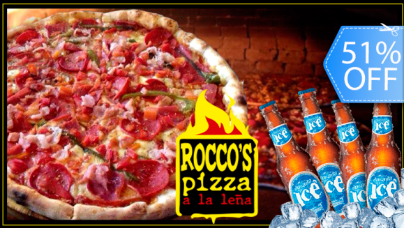 [Imagen:¡Paga Q79 en lugar de Q160 por Combo Amigos que Incluye: 1 Pizza Grande Gourmet de 15" a Elección + 4 Cervezas en Rocco´s Pizza!]