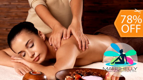 [Imagen:¡Paga $16 en lugar de $74 por 1 Masaje Relajante + Digitoterapia + Esmaltado en Pies + Bebida Refrescante en Marshelly!]