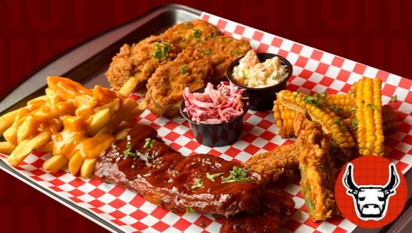 [Imagen:¡Punta Toro para 2! ¡Paga $20 en Lugar de $34.85 por 1 Hamburguesa de Riblets + 1 Hamburguesa de Panceta de Cerdo + 1 Bandeja de Costillas y Papas Fritas con Queso + 2 Tés Helados + 2 Cafés Americanos!]