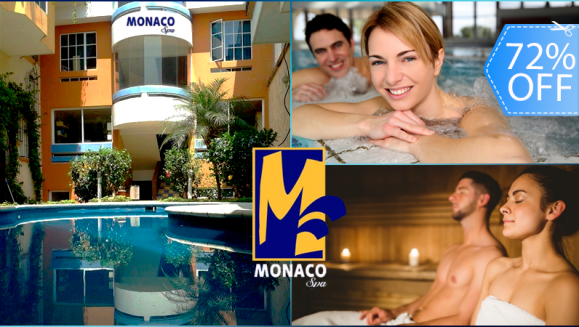 [Imagen:¡Paga Q205 en lugar de Q720 por Estadía para 2 en Habitación Doble + Uso de Sauna o Temascal + Jacuzzi + Piscina Ilimitada + 2 Bebidas a Elección en Hotel Mónaco Spa!]