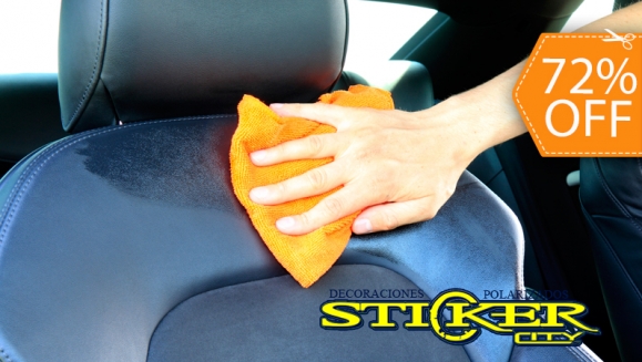 [Imagen:¡Paga $22 en lugar de $79 por Limpieza Profunda de Tapicería + Pulido de Silvines + Carwash Completo + Pasteado a Máquina o Lavado de Motor en Stickers City!]