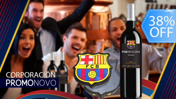 [Imagen:¡Paga Q149 en lugar de Q240 por Botella de Vino Oficial del FC Barcelona + Escudo Oficial de Metal FC Barcelona!]