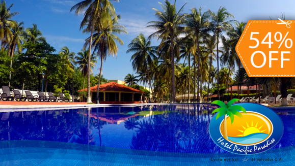 [Imagen:¡Paga $61 en vez de $133 por Estadía de 1 Noche para 2 Adultos y Hasta 2 Niños que Incluye: 2 Desayunos a La Carta + 4 Snacks Paradise + 2 Tickets de Bebidas de Bienvenida en Hotel Pacific Paradise!]