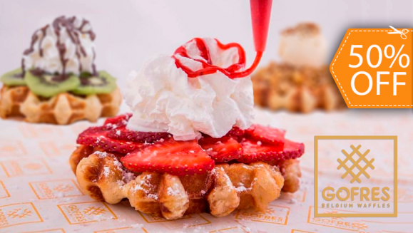 [Imagen:¡Paga $5 y consume $10 en todo el Irresistible Menú de Gofres!]