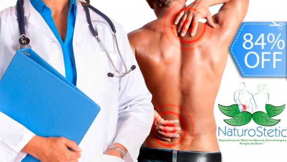 [Imagen:¡Paga Q95 en vez de Q600 por Masaje Quiropráctico Profundo que Incluye: Masaje Relajante + Corrección de Vertebras + Ozonoterapia + Vibroterapia + Exfoliación + Ventosas + Luz Infrarroja en Naturostetic!]