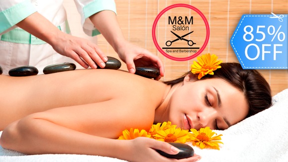 [Imagen:¡Paga Q59 en lugar de Q400 por Masaje Relajante con Piedras Termales + Masaje Cráneo Facial + Aromaterapia + Servicio de Ducha + Té Relajante en M&amp;M Salón y Spa!]