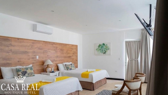 [Imagen:¡Escape Frente al Mar en Casa Real Boutique, Monterrico! ¡Paga Q650 en Lugar de Q1,100 por Estadía en Habitación Doble Para Hasta 4 Personas + 2 Desayunos + Playa Privada + Piscina y Más!]