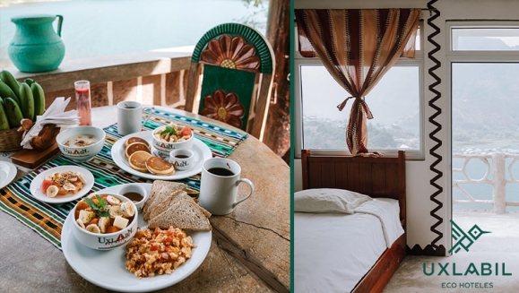 [Imagen:¡Paga Q750 en Lugar de Q1,790 por Estadía de 3 Días y 2 Noches para 2 Adultos en el Lago de Atitlán: Habitación Doble + 4 Desayunos + Tour de Abejas Mayas y Miel Orgánica + Kayaks + Impuestos Incluidos!]