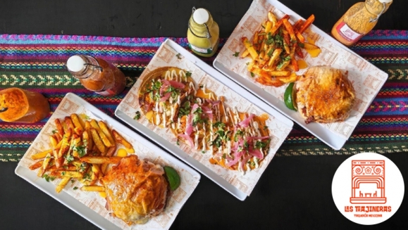 [Imagen:¡Prepárate Para Una Explosión de Sabor! ¡Paga $12 en Lugar de $26.99 por 2 Tortas Burgers con Costra de Queso y  Carne a Elección Entre: Pollo, Pastor, Hawaiana, de Birria o Mixta + 2 Papas Fritas + 3 Huarachitos!]