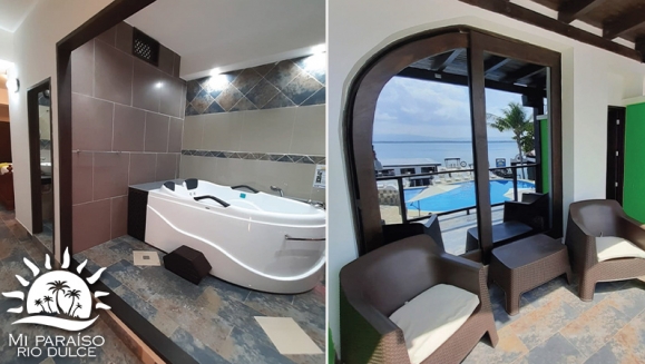 [Imagen:¡Paga Q2,548 en Lugar de Q3,920 por Estadía de 3 Días y 2 Noches Para Hasta 2 Adultos y 2 Niños en Río Dulce: Habitación Suite Master con A/C + 4 Desayunos + Jacuzzi Privado + Piscinas + Balcón con Vista Panorámica + Ingreso a Museo y Más!]