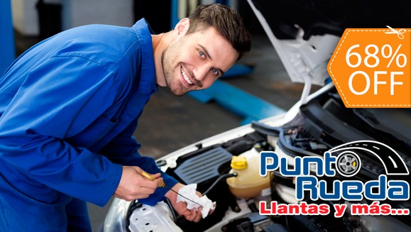 [Imagen:¡Paga $29 en lugar de $92 por Cambio de 4/4 de Aceite 20W50 o 10w30 Marca Chevron + Filtro de Aceite + Alineado + Rotación de Llantas + Inspección de 25 Puntos + Limpieza y Regulación de Frenos en Punto Rueda!]