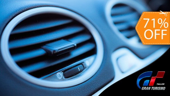 [Imagen:¡Paga $21 en lugar de $72 por Carga Completa de Aire Acondicionado + Limpieza de Blower + Limpieza de Filtro de Cabina + Revisión de Fugas + Aromatizado de Sistema + Check Engine + Car Wash Completo en Taller Gran Turismo!]