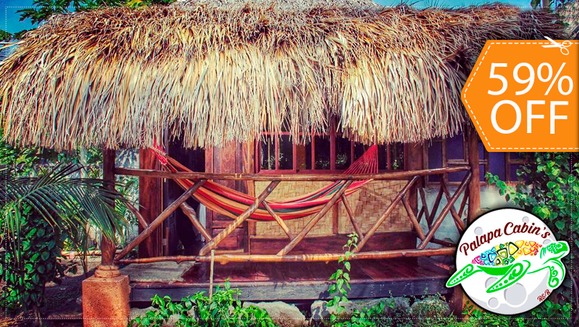 [Imagen:¡Paga $37 en lugar de $90 por Estadía de 1 Noche para 2 Adultos en Habitación Doble con Ventilador + 2 Desayunos en Hotel Palapa Cabin´s, Sonsonate! ¡Solo 53 Cupones Disponibles!]