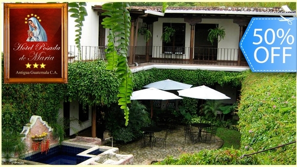 [Imagen:¡Paga Q320 en vez de Q640 por Estadía Romántica para 2 Personas + 2 Desayunos Continentales en Hotel Posada de María en Antigua Guatemala!]