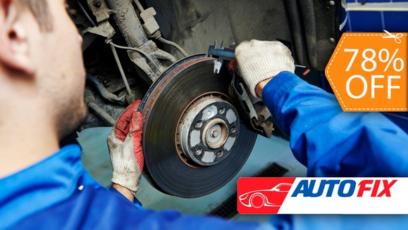 [Imagen:¡Paga $21 en lugar de $95 por Rectificación de Discos de Freno + Revisión y Ajuste de Frenos + Balanceo de Llantas Delanteras + Carwash + Revisión de 28 Puntos en Autofix!]