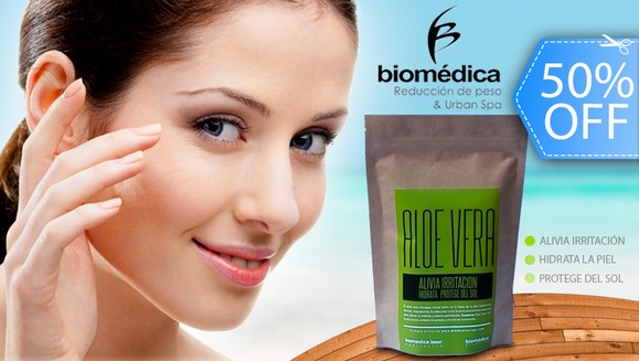 [Imagen:¡Paga Q99 en lugar de Q199 por Tratamiento Aloe Vera para Rejuvenecimiento Facial, Hidratación Intensiva, Nivelación del Color de Piel y Más, para uso en Casa de Biomédica!]