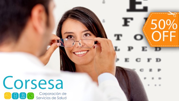 [Imagen:¡Paga $95 en lugar de $190 por Lentes de Visión Sencilla o Bifocales de Policarbonato, Blancos y con Anti-Reflejante + Aros a Elección + Examen Visual Completo en Corsesa!]