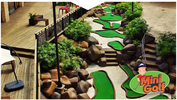 [Imagen:¡Paga Q45 en lugar de Q125 por Pase hasta para 5 Personas para Jugar Mini-Golf en The Shops At Muxbal!]