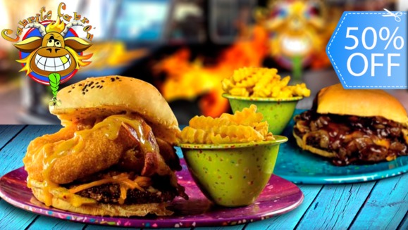[Imagen:¡Paga Q50 en lugar de Q100 por 2 Combos de Hamburguesa Premium a Elección entre Tejana, Onion o Gaucha + Papas Fritas + Bebida!]