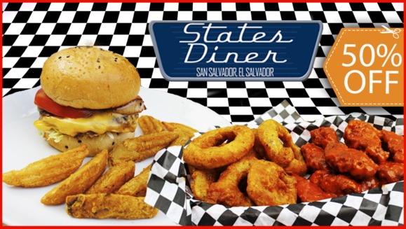 [Imagen:¡Paga $10.75 en lugar de $21.50 por 2 Hamburguesas a Elección o 2 Órdenes de Alitas + 2 Bebidas con Refill! ¡Solo 753 Cupones Disponibles!]