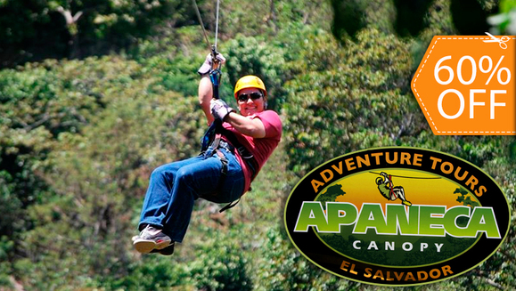 [Imagen:¡Paga $14 en lugar de $35 por Divertido y Extremo Recorrido de 13 Cables de Canopy en Apaneca!]