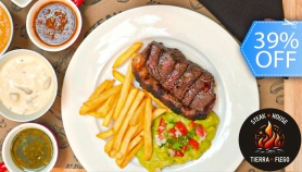 [Image: ¡Nuevo SteakHouse! 2 Platos de Lomito o Puyazo, Guarniciones y Bebidas a Elección y Más.m]