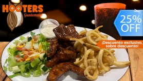 [Image: Hooters: ¡Wings Hootie Lunch! Plato de Alitas, Curly Fries, Ensalada y Bebida.m]