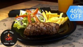 [Image: ¡Parrillada para 2! 2 Platos de 8 Oz de Puyazo o Lomito, Acompañamientos a Elección, Bebidas y Más.m]