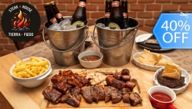 [Image: ¡Parrillada y Cubetazo para 4! Puyazo o Lomito, Costilla BBQ, Chorizo Argentino, Pollo, 6 Cervezas y Másm]