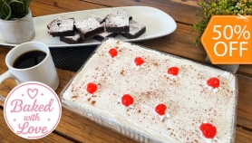 [Image: 8 Porciones de Postre Tres Leches o de Chocolate + 9 Brownies Clásicosm]
