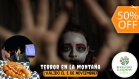 [Image: ¡Halloween en Buena Vista Garden! (1 de Noviembre)!  Show de Terror para 2: Película, Presentación Artística y Hot Dogsm]