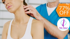 [Image: Masaje Terapéutico y Quiropráctico + Estiramiento en Cuello + Aplicación de Compresa Calientem]