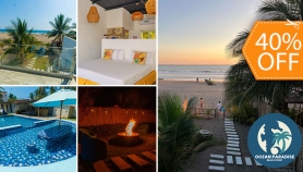 [Image: Estadía de 1 Noche Para 2 Personas en Ocean Paradise, Playa Barra de Santiago, Ahuachapán ¡Solo 18 Cupones Disponibles!m]