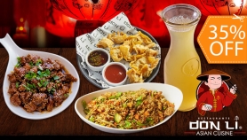 [Image: Menú para 2 en Don Li: Pollo Teriyaki + Arroz Cantones Vegetariano + Wantanes de Pollo + Pichel de Té Heladom]