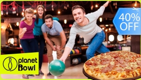 [Image: 1 Hora de Boliche Hasta Para 5 Personas, Pizza Mediana a Elección y Másm]