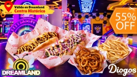 [Image: ¡Dreamland Llega al Centro Histórico! 2 Hot Dogs + 2 Papas + 2 Sodas + $30 de Saldo para Jugarm]