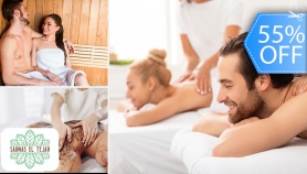 [Image: ¡Día de Spa Ilimitado para 2! Masajes, Sauna, Exfoliaciones, Mascarillas, Bebidas y Másm]